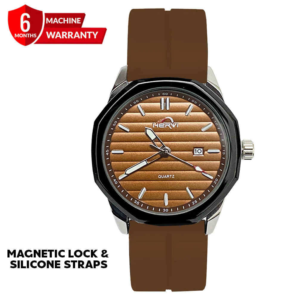 Heryi - Silicone Straps & Magnetic Lock Wrist Watch For Men