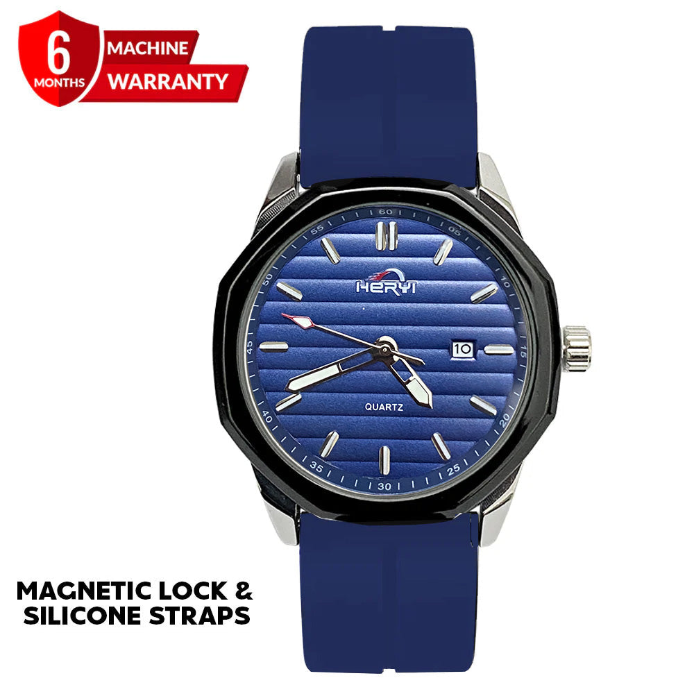 Heryi - Silicone Straps & Magnetic Lock Wrist Watch For Men