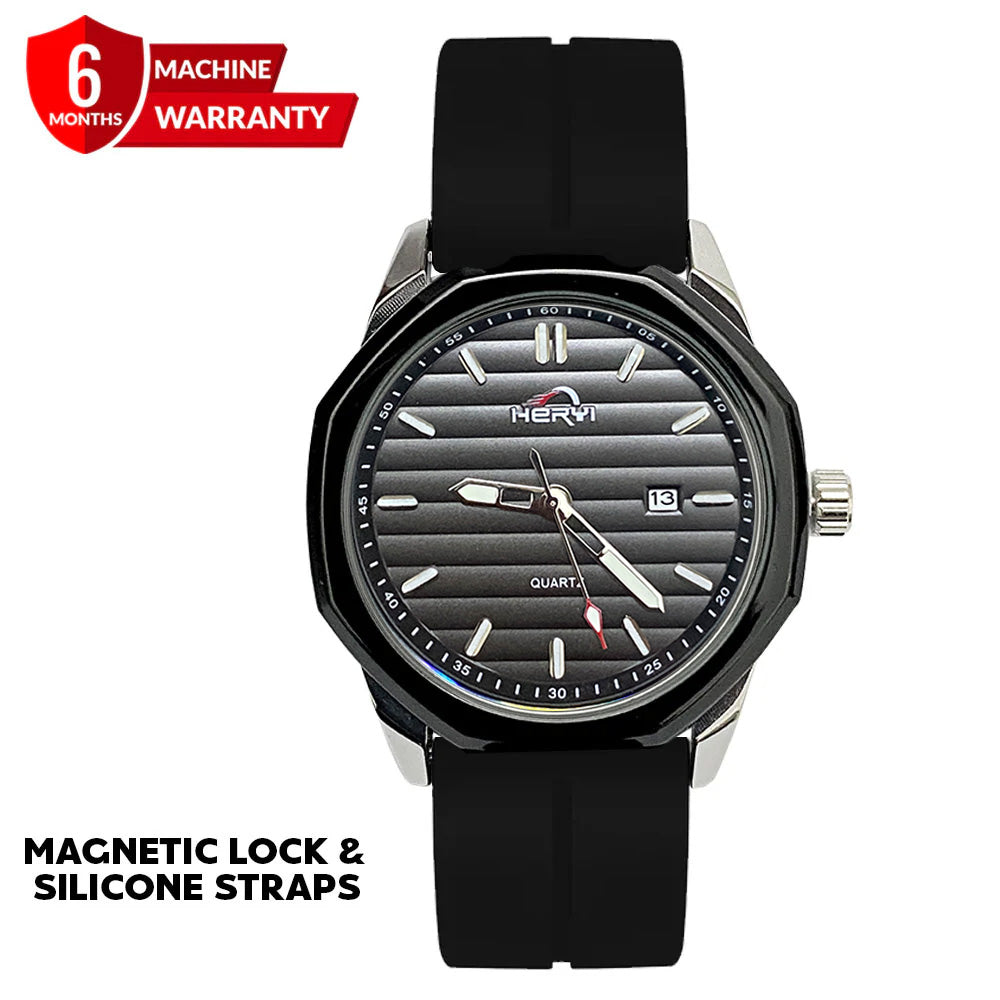 Heryi - Silicone Straps & Magnetic Lock Wrist Watch For Men