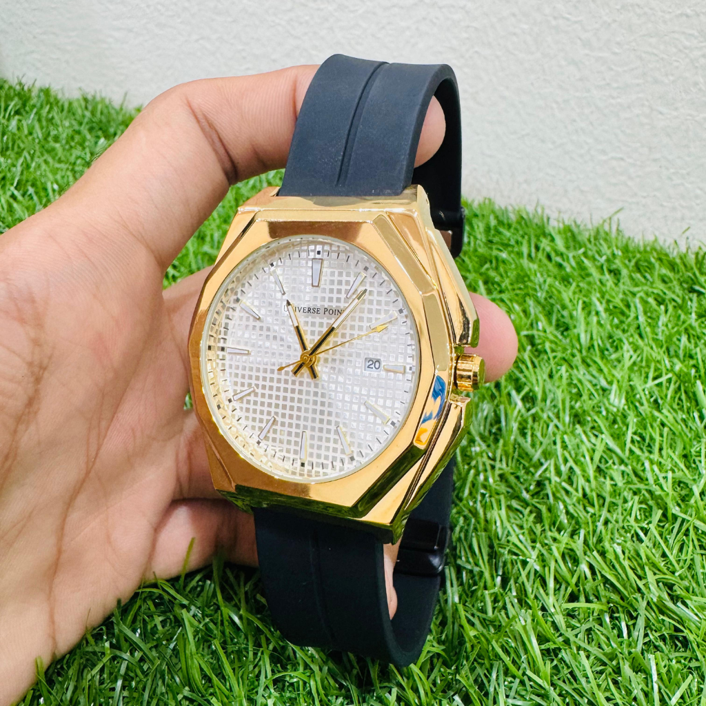 Premium Quality Wrist Watch Gold Colour Date Just Master Magnetic Lock