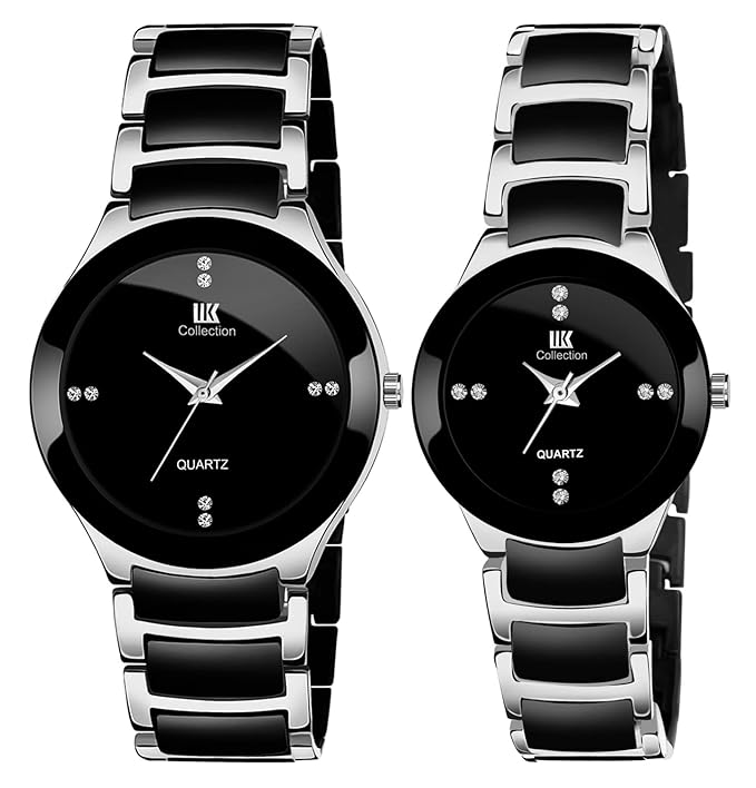 Round Shape Two Tone Couple Watch