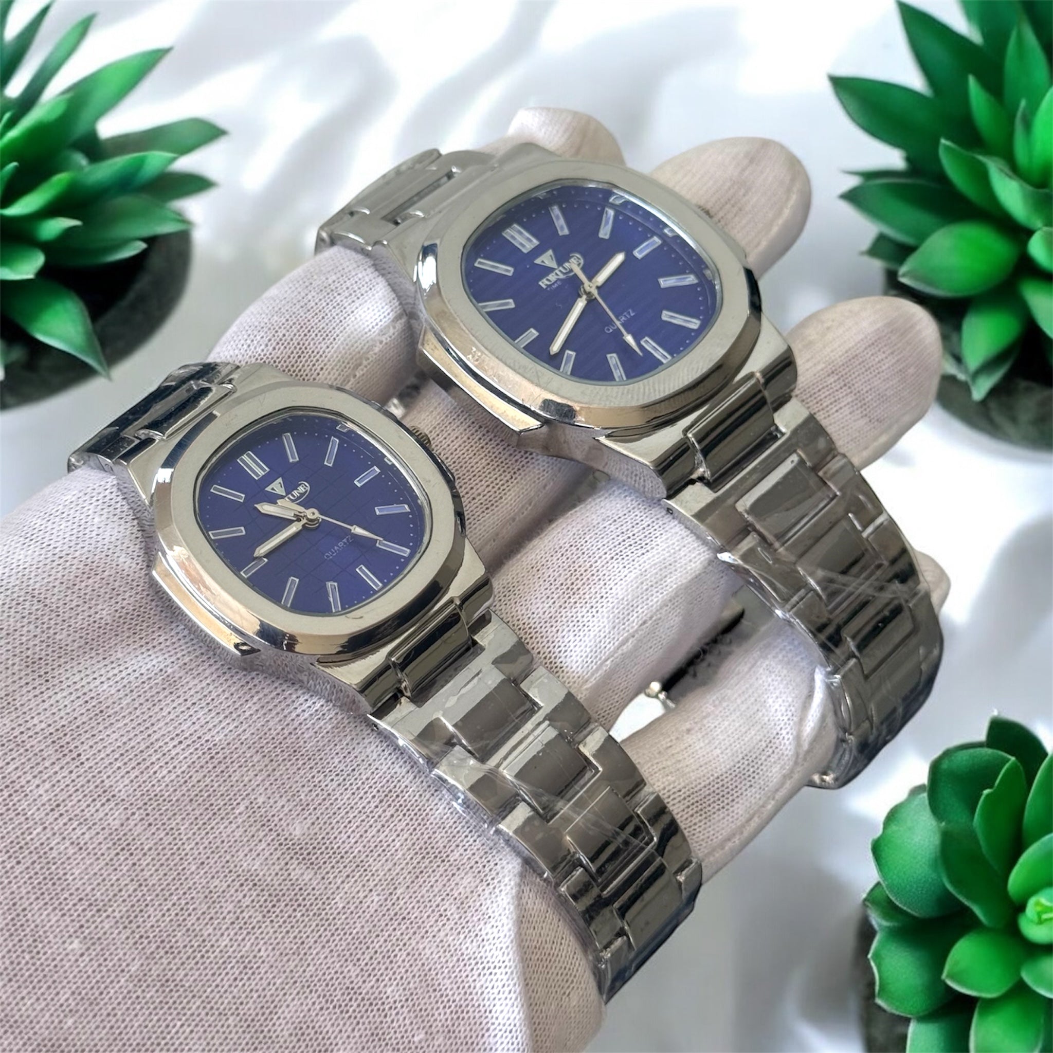 Premium PTK Desing Couple Watch Metallic Black colour