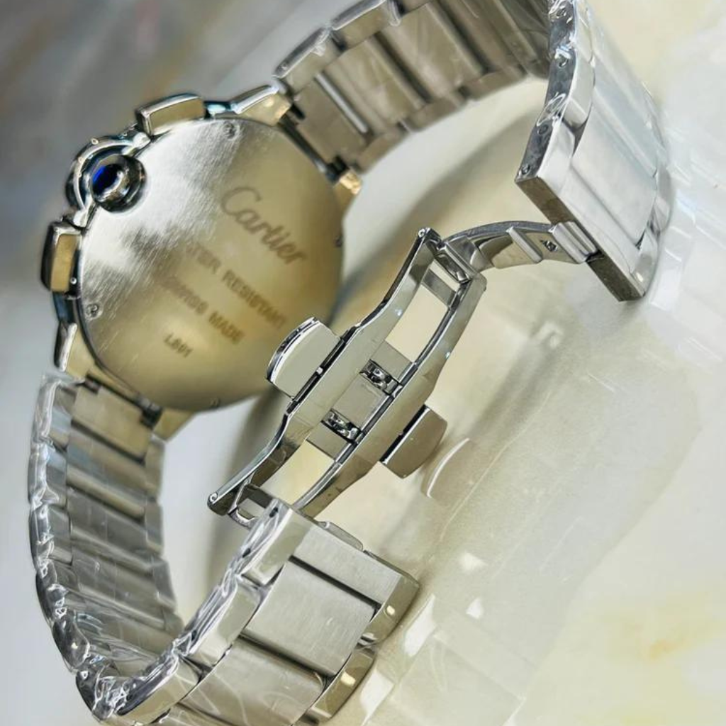 The Stainless Black Crystal Dial Watch